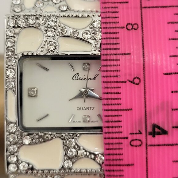 OSIROCK Sequin White Sparkly Cuff Bangle Watch - Picture 12 of 15